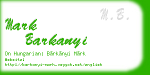 mark barkanyi business card